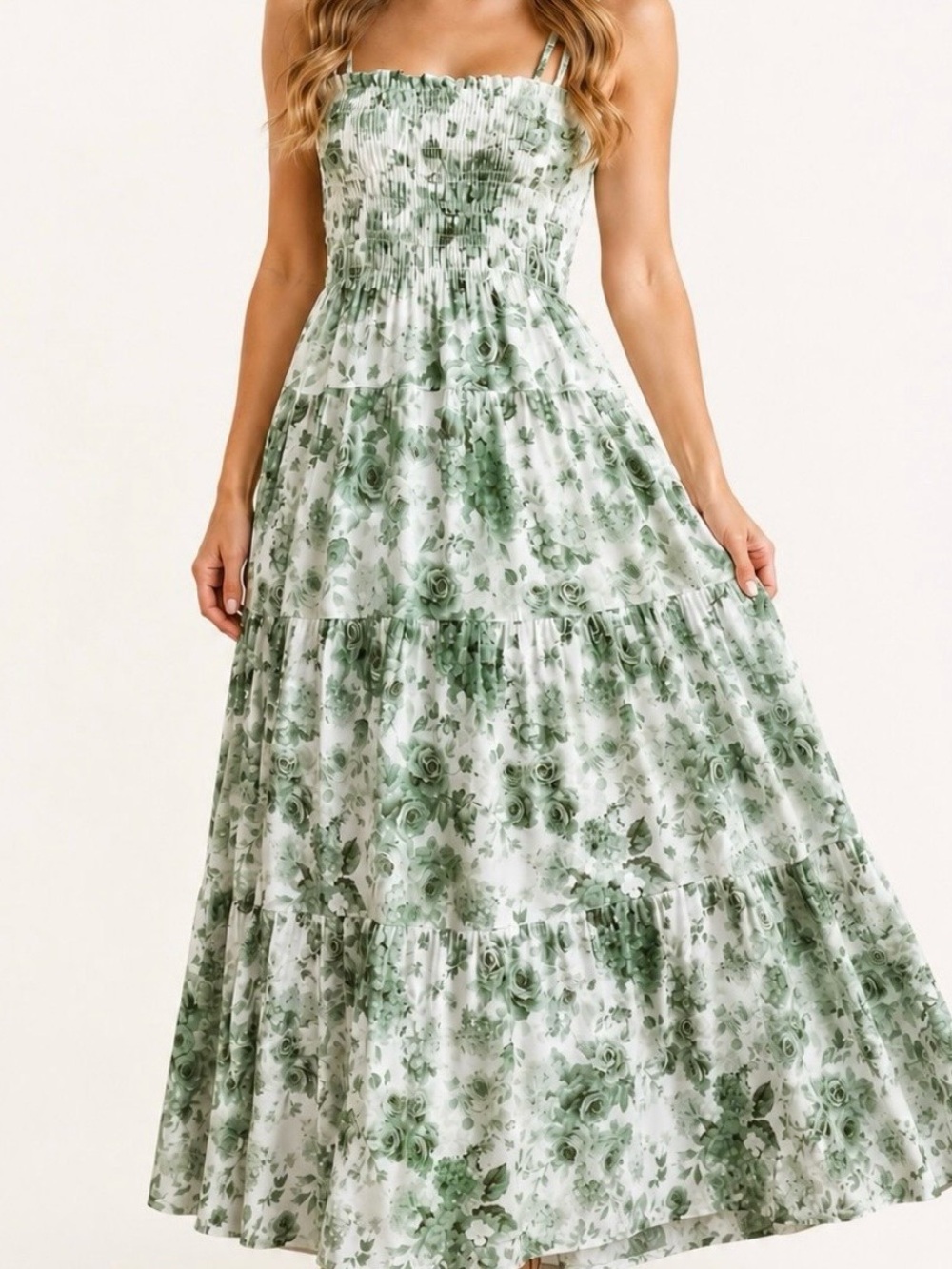 NEW Altar’d State Green Floral Maxi Dress Size XS NWT